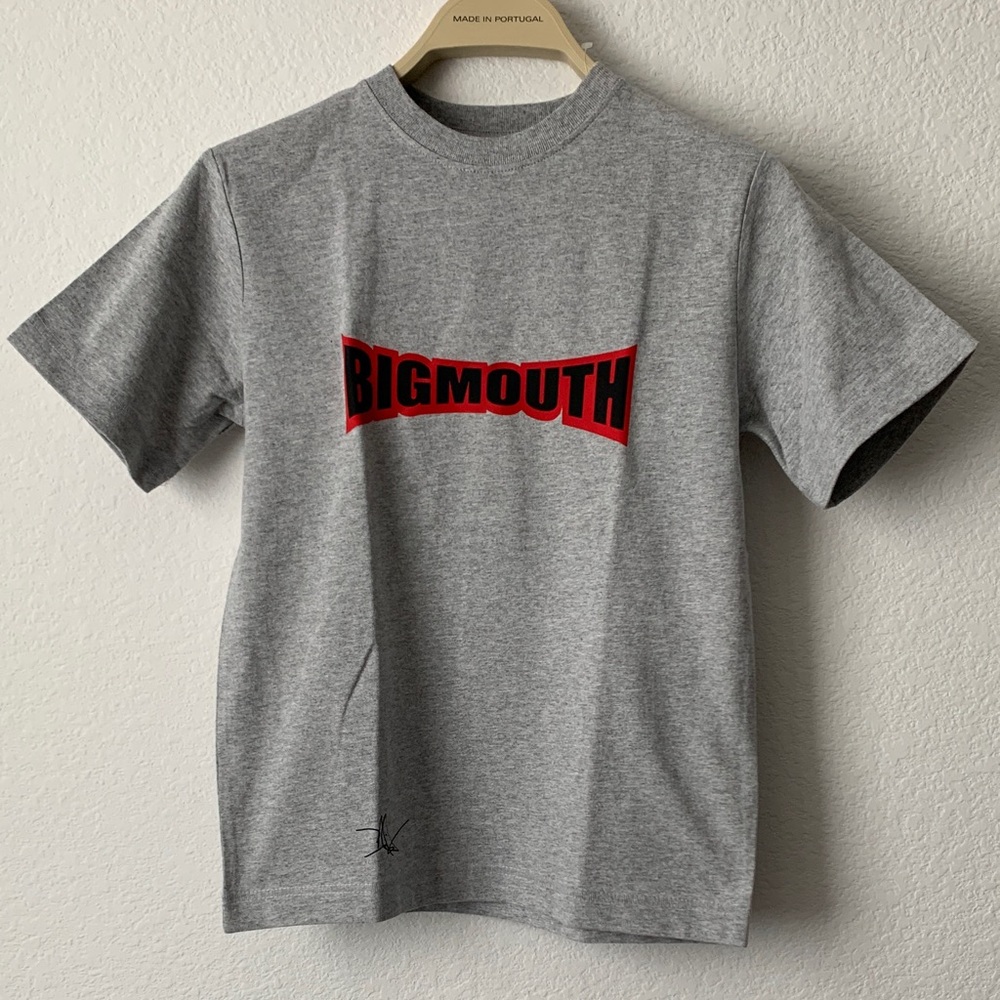 Gray Kids T-Shirt with Red Logo